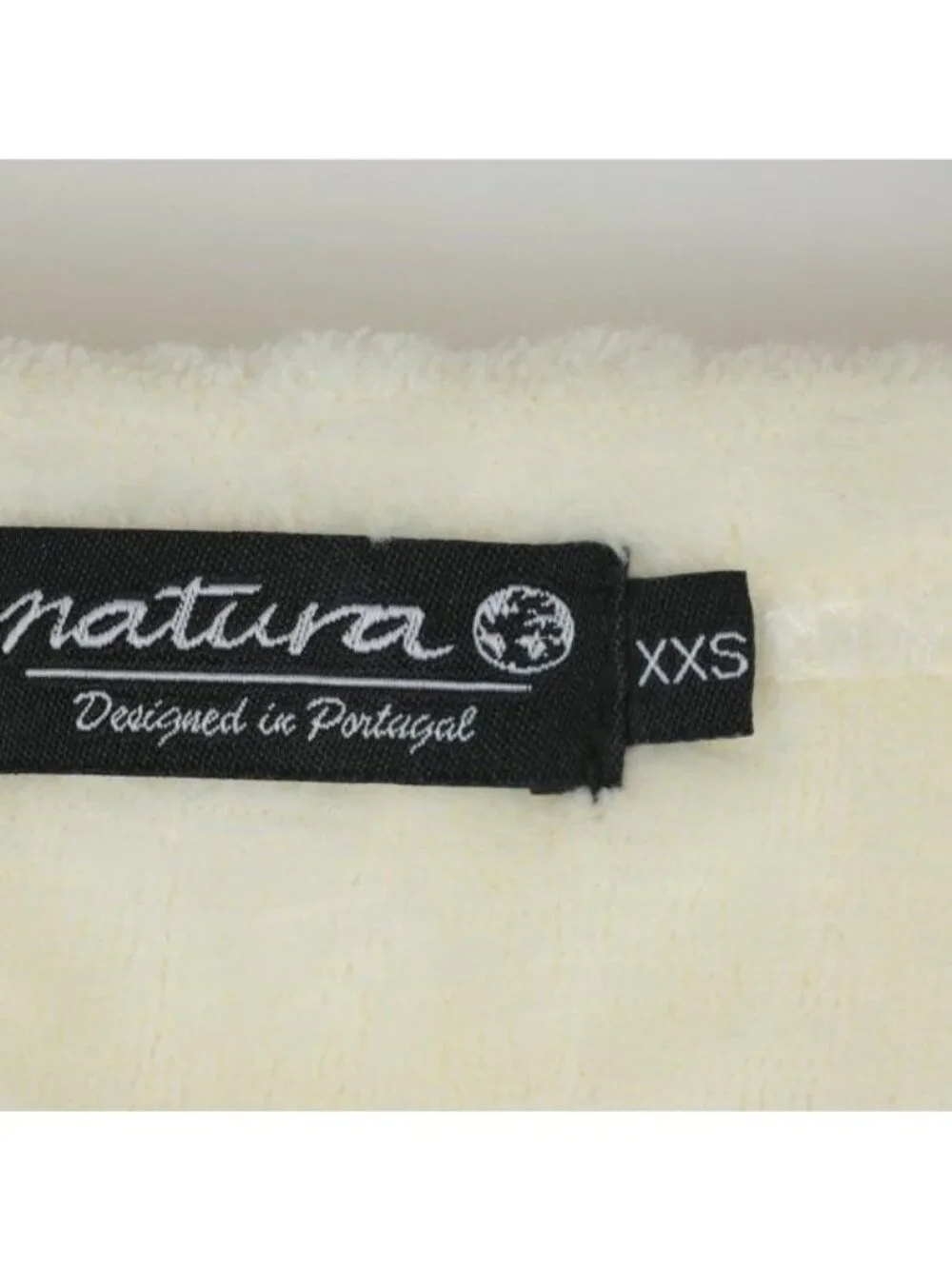 Natura Women's XXS Cream Patterned Fleece Crewneck Long Sleeve Sweater